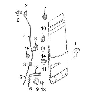Dodge OE - Rear Loading Door - Lock & Hardware (Driver Side Door)