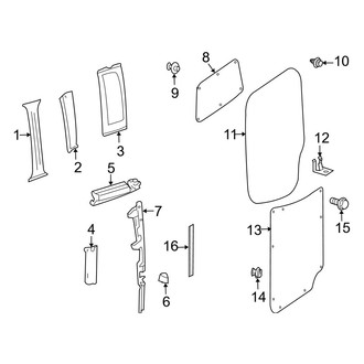 Dodge OE - Rear Loading Door - Interior Trim (Extended Cargo Van / Standard Cargo Van / Standard Passenger Van)