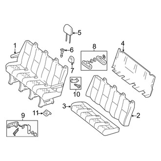 Dodge OE - Seats & Tracks - Rear Seat Components (Four Passenger), (Extended Cargo Van / Standard Cargo Van / Standard Passenger Van)
