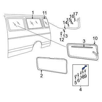 Dodge OE - Left Quarter Panel Glass Latch