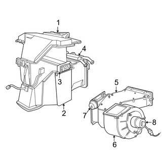 Dodge OE - Air Conditioner & Heater - Evaporator & Heater Components (Front)