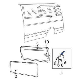 Dodge OE - Left Quarter Panel Glass Latch