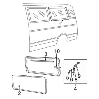 Dodge OE - Side Panel - Glass (Driver Side, Stationary)