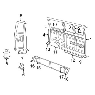 Dodge OE - Side Panel - Inner Structure & Rails (Driver Side)
