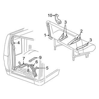 Dodge OE - Restraint Systems - Rear Seat Belts (Intermediate Seats)
