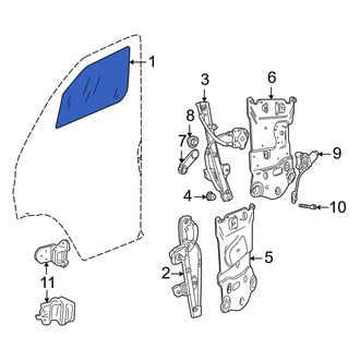 Dodge OE - Front Left Door Glass