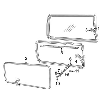 Dodge OE - Side Loading Door - Glass & Hardware (Sliding Type)