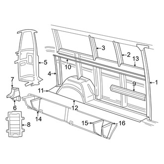 Dodge OE - Side Panel - Inner Structure & Rails (Driver Side)