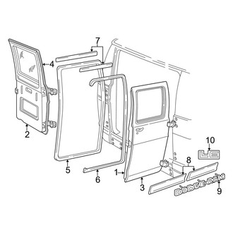 Dodge OE - Rear Loading Door - Door & Components (Double Door Type)