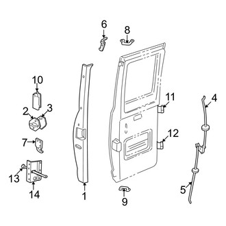 Dodge OE - Rear Loading Door - Hardware (Double Door Type, Left Door)