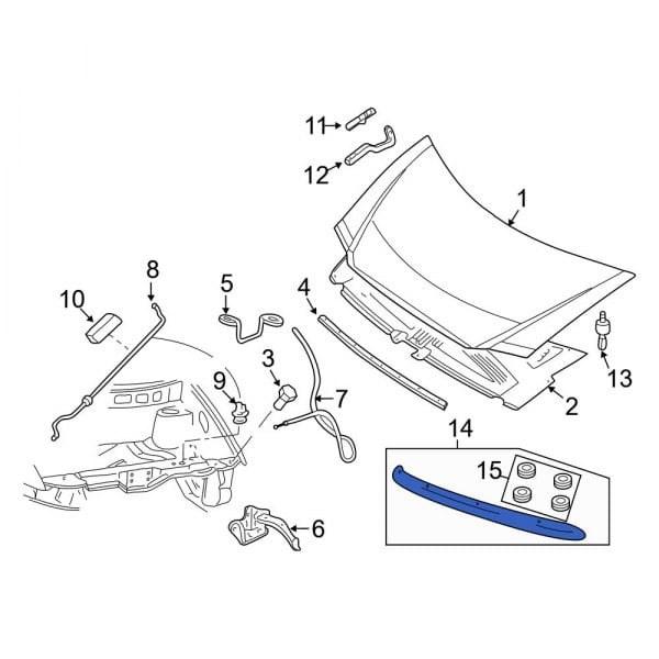 Dodge OE 82205903AB - Front Hood Deflector