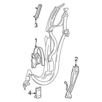Dodge OE - Restraint Systems - Rear Seat Belts (Center Bucket Seats)