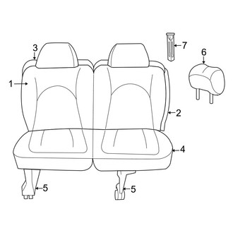 Dodge OE - Seats & Tracks - Rear Seat Components (Fold in Floor Rear Bench, 60/40)