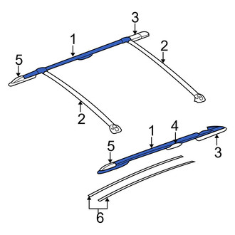 Dodge OE - Left Roof Luggage Carrier Side Rail