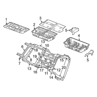 Dodge OE - Pillars, Rocker & Floor - Floor & Rails (With Fold in Floor Seats)