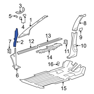 Dodge OE - Left Lower Body A-Pillar Trim Panel