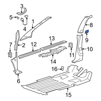 Dodge OE - Body B-Pillar Trim Panel Insert