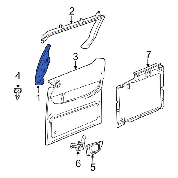 Dodge OE RT371D1AE Left Inner Sliding Door Handle