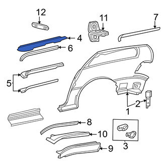 Dodge OE - Left Outer Roof Side Rail