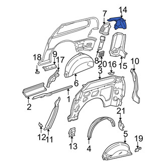 Dodge OE - Left Upper Body D-Pillar Reinforcement