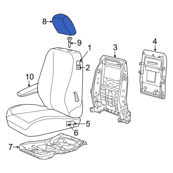 Dodge OE 1UQ97DX9AB Headrest