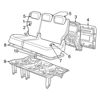 Dodge OE - Seats & Tracks - Third Row Seats (60-40 Bench, Leather (Al), Covers & Pads)