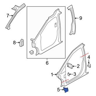 Dodge OE - Left Lower Rocker Panel Reinforcement Bracket