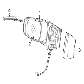 Dodge OE - Front Door - Outside Mirrors (W/O Body Color, With Power Fold)