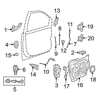 Dodge OE - Front Left Door Lock Operating Rod