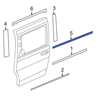 Dodge OE - Front Left Door Window Belt Weatherstrip