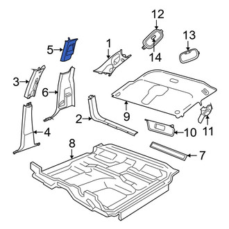 Dodge OE - Left Upper Body C-Pillar Trim Panel