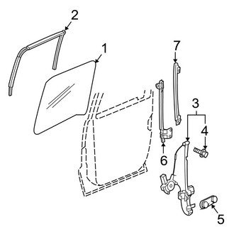 Dodge OE - Rear Door - Glass & Hardware (Quad Cab)