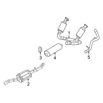 Dodge OE - Exhaust System - Exhaust Components (Big Horn / Laramie / Lone Star / ST / TRX4 4.7L)