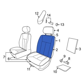 Dodge OE - Front Left Seat Back Cushion Cover