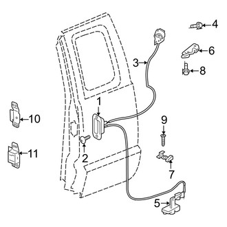 Dodge OE - Rear Door - Lock & Hardware (Big Horn / Laramie / ST / TRX4 Extended Cab)