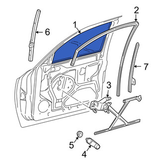 Dodge OE - Rear Left Door Glass