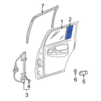 Dodge OE - Rear Left Vent Window Assembly