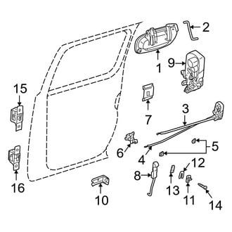 Dodge OE - Rear Door - Lock & Hardware (SLT / Sport Quad Cab)