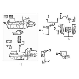 Dodge OE - Air Conditioner & Heater - Evaporator & Heater Components (Front), (Adventurer / Limited / SLT / SXT)