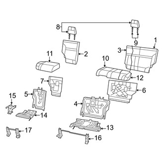 Dodge OE - Seats & Tracks - Rear Seat Components (60/40 Split Bench Seat, Premium Cloth Seat (C7))