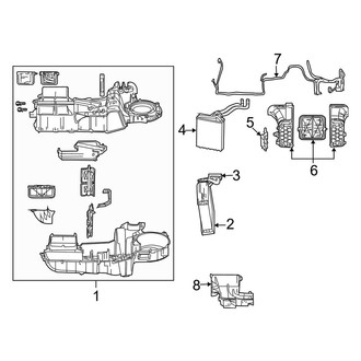 Dodge OE - Air Conditioner & Heater - Evaporator & Heater Components (Front)