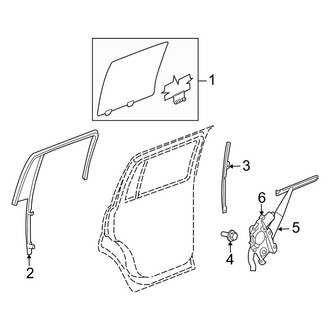Dodge OE - Rear Door - Glass & Hardware (Limited Hybrid)