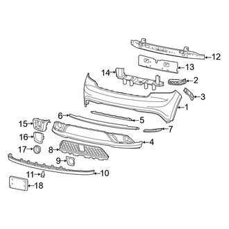 Dodge OE - Front Bumper - Bumper & Components (W/O SRT Design), (Citadel / GT / Pursuit / R/T / SXT / SXT Plus)