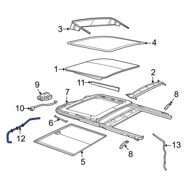 Dodge OE 68251825AA Front Sunroof Drain Hose
