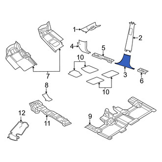 Dodge OE - Left Lower Door Pillar Post Trim Set