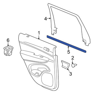 Dodge OE - Rear Left Door Window Belt Weatherstrip