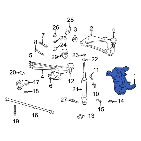 Dodge OE 52106407AB Front Left Steering Knuckle