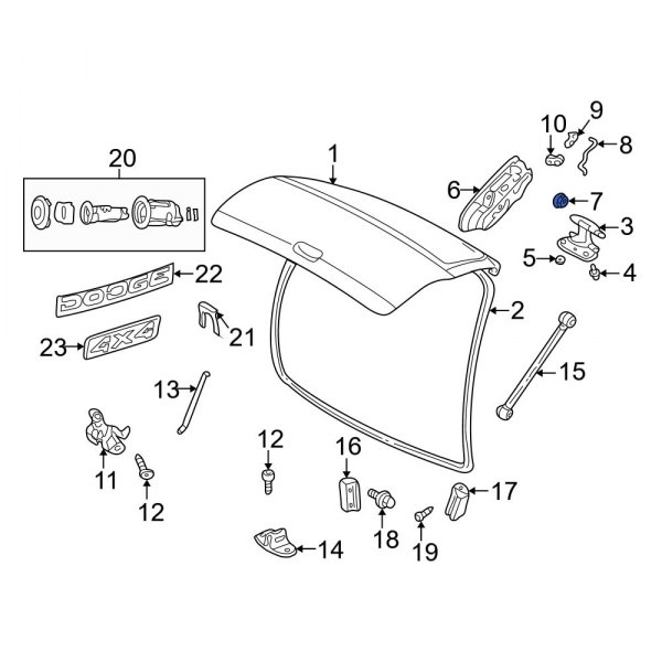 Liftgate Latch Handle Nut