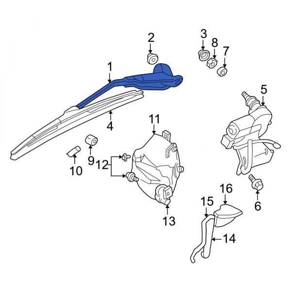 Back Glass Wiper Arm