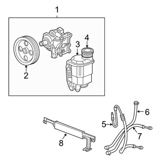 Dodge OE - Steering Gear & Linkage - Pump & Hoses (W/O Hydrobooster), (RWD 8.0L)